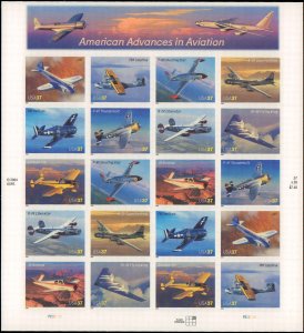 United States #3916-3925, Complete Set, Pane of 20, 2005, Aviation - Airplane...