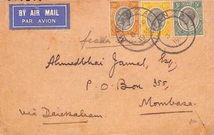 BN317 1935 British KUT Tanganyika *Mwanza* Air Cover Mombasa {samwells-covers}