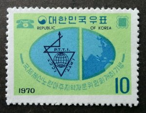 Korea P.T.T.I. Emblem And Map Of Far East 1970 (stamp) MNH