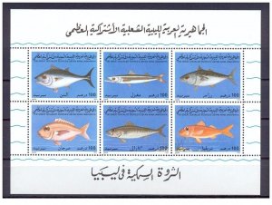 1992 - Libya- Libye- Marine life- Fishes-  Poissons- Minisheet MNH** 