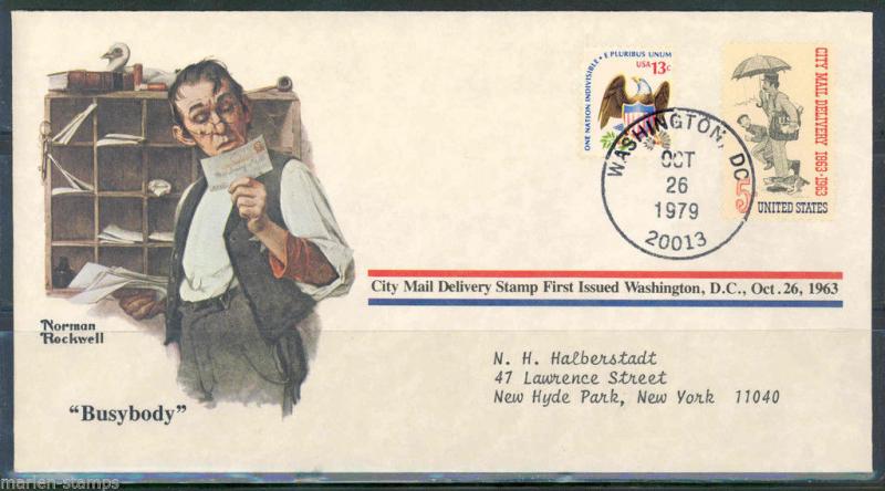 UNITED STATES NORMAN ROCKWELL SPECIAL COVER BUSYBODY AS SHOWN 