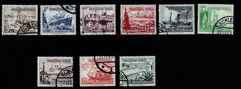 Germany  1937  -   Winterhelp  -  Used  set   # B107-B115