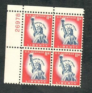 1044A Statue of Liberty MNH Plate Block - UL