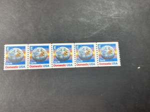 U.S.# 2279-MINT/NH--PLATE # COIL STRIP OF 5--(P#1111)---EARTH-E RATE--1988