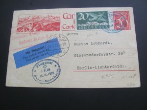 SWITZERLAND 1925 AIR MAIL CARD XF (260)