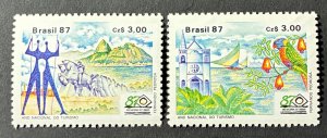 Brazil 1987 #2109-10, Wholesale lot of 5, MNH, CV $5.50