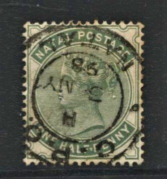 STAMP STATION PERTH  Natal #1 X QV Stamp - Used - Unchecked - nice cancel