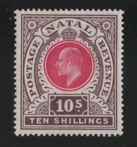 Natal Sc #95 (1902-3) 10/- brown & deep rose King Edward VII Mint VF H (SG 141)