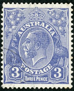 Australia SG 128 3d Deep Blue KGV sideface CTO - Ref:112