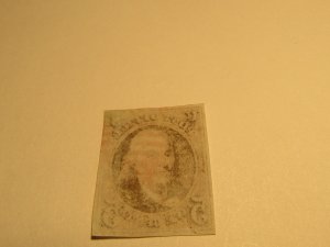 US STAMP, Scott #1 Orange GRID Cancel, Used 1847, 4 Margins,