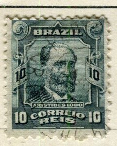 BRAZIL; 1906 early Personalities issue fine used 10r. value