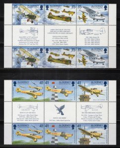 Alderney 88-89 MNH Gutter Strips Aviation Royal Flying Corps ZAYIX 0424M0119