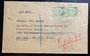 1946 Portuguese Mozambique Airmail Cover To Rockefeller Center New York USA