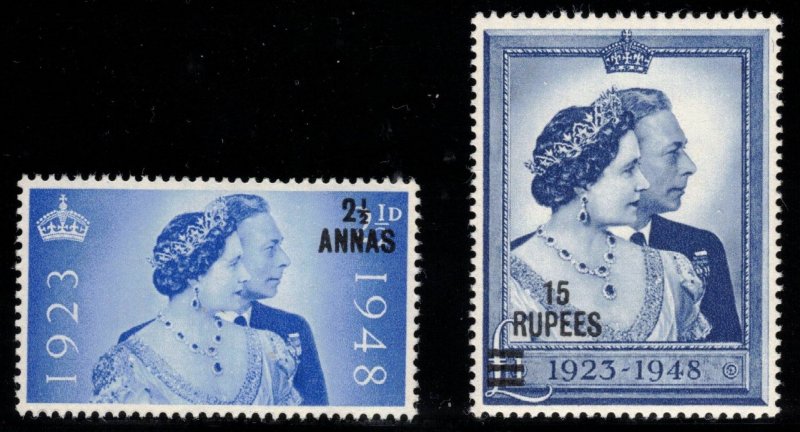 OMAN 1948 Silver Wedding; Scott 25-26, SG 25-26; MNH