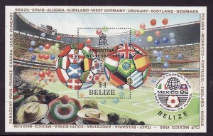 Belize-Sc#832- id8-unused NH sheet-Sports-Soccer World Cup-Winners-1986-