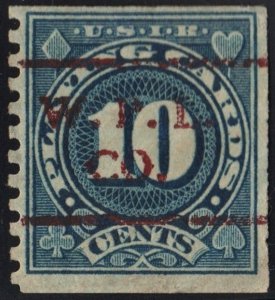 SC#RF20 10¢ Playing Card Stamp: Precancelled W.P.L.Co. (1926) Used