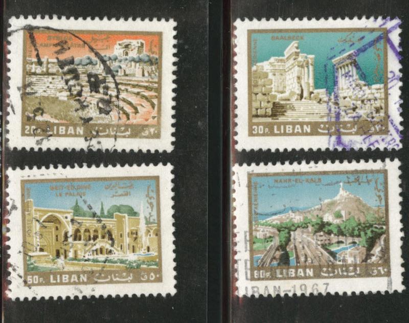 LEBANON Scott C488-491 used 1966 airmail short set