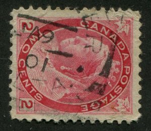 CANADA #77 USED NUMERAL SQUARED CIRCLE CANCEL RED DEER, ALTA