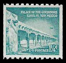 PCBstamps  US #1054A 1.25c Palace of Gov., small hole, MNH, (13)