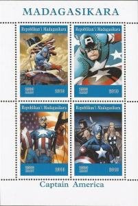 Madagascar 2019 CAPTAIN AMERICA COMIC BOOKS Sheet Perforated Mint (NH)