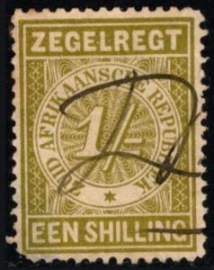 1888 Transvaal (South Africa) Revenue 1 Shilling Duty Stamp Used