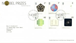 2001 Sg 2232/2236 Centenary of Nobel Prizes Philatelic Bureau First Day Cover