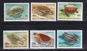 Papua New Guinea 592-597 Set MNH  Turtles