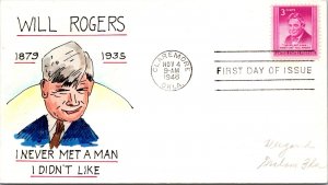 SC# 975 FDC - Weigand Hand Painted Cachet - L37501