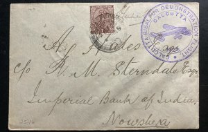 1925 Calcutta India Early Airmail Demonstration Flight Cover To Risal