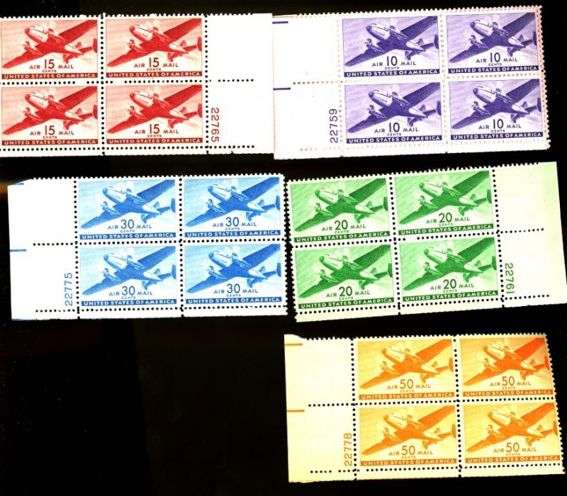 U.S. #AIRMAIL PL# SET MINT MOSTLY OG NH