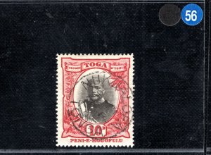 TONGA Stamp SG.49var 10d *WMK INVERTED* Variety 1908 CDS Used Cat £48+ BBLUE56