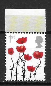 Great Britain 2744g Poppies from booklet MNH