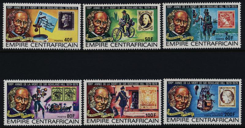 Central Africa 366-9, C203-5 MNh Rowland Hill, Stamp on Stamp, Bicycle