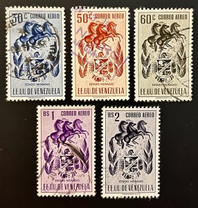 Venezuela C486-490 / 1953-4 Arms of Monagas & Horses Stamp / Complete Set / Used