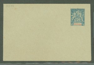 Martinique  1892 15c blue on bluish green, flap is not stuck