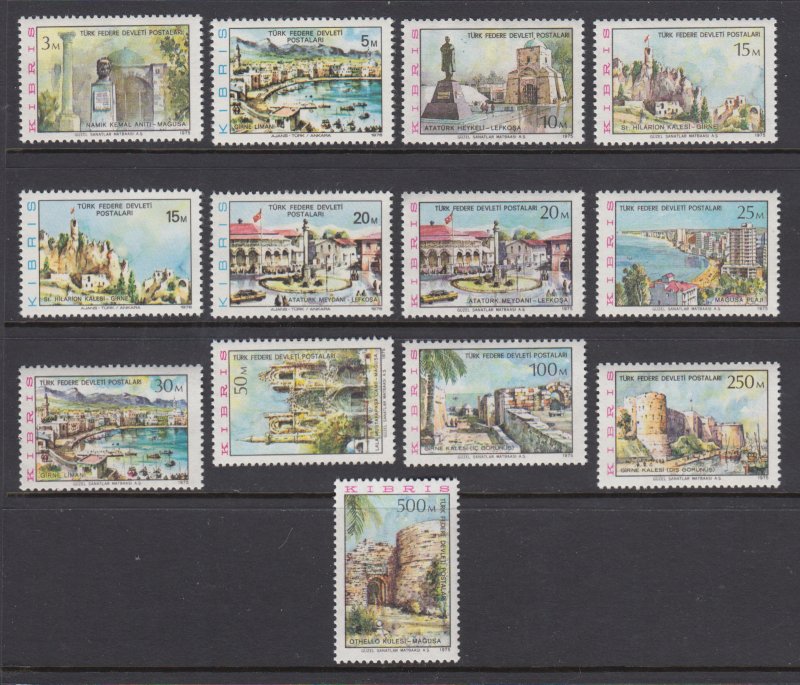 Turkish Northern Cyprus Sc 10-22 MNH. 1975 Historical Sites & Landmarks, VF