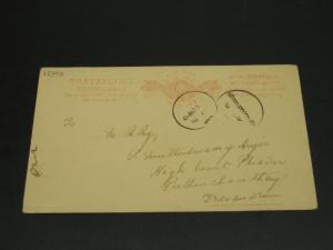 India Travancore State old postal card *15390
