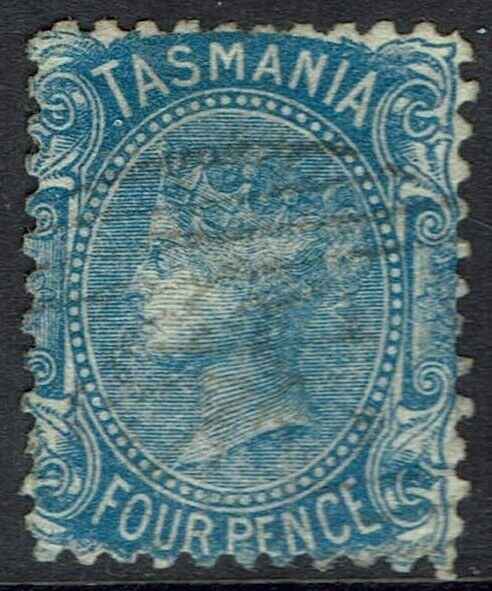 TASMANIA 1870 QV 4D BLUE WMK 4 USED 
