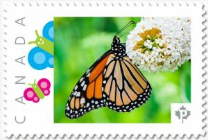 MONARCH BUTTERFLY side Custom Postage stamp MNH Canada 2018 [p18-04sn08]