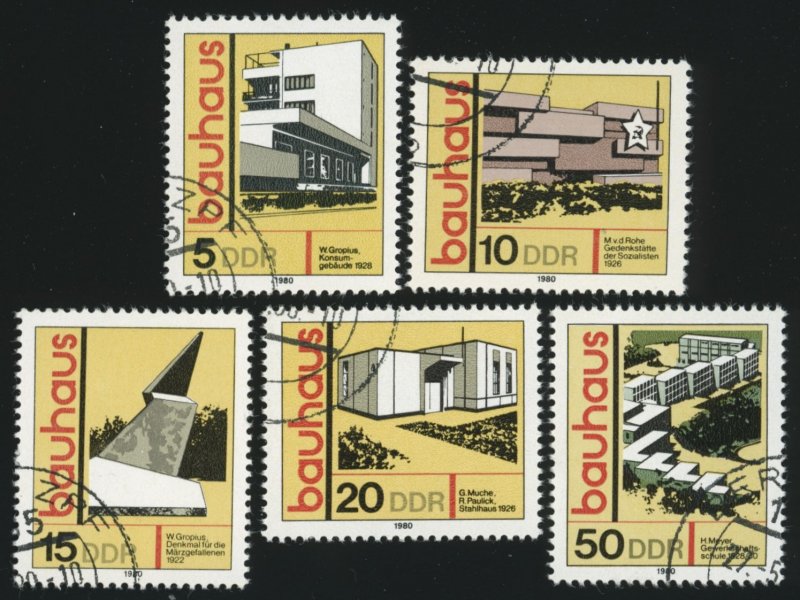 GERMANY DDR Sc 2101-05 VF/USED - 1980 Bauhaus Architecture