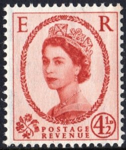 Great Britain #360a 4½d Queen Elizabeth II: Graphite Lines Single (1959) MNH