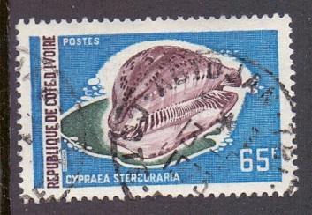 Ivory Coast 1971 Used marine life 65f..     #