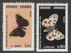 ANDORRA-FRENCH #251-2  MINT NEVER HINGED COMPLETE