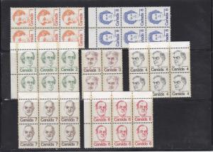 Canada # 586 / 593, Blocks, Mint NH,