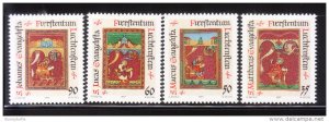 Liechtenstein 1987 Evangelists from golden book Chirstmas Sc 873-876 MNH A1291