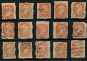 ?Jumbo & Large Margin  3c Small Queen lot used Canada