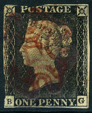 Great Britain #1 Penny Black Used