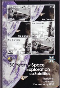 Gambia, Scott cat. 3149 a-c. Space Exploration sheet of 2 sets. ^