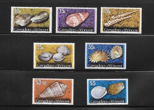 SHELLS - ST VINCENT GRENADINES #40/50  (DATED 1977)  MNH