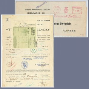 62904 - REGNO - STORIA POSTALE: Attestato medico per ILLEGITIMO - Gallarate 1942